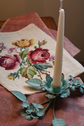Vintage-style floral candle holder - Originally $15.00
