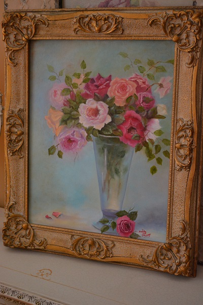 Roses in Glass Vase - Original Oil Painting  Original Price $269, Now $210