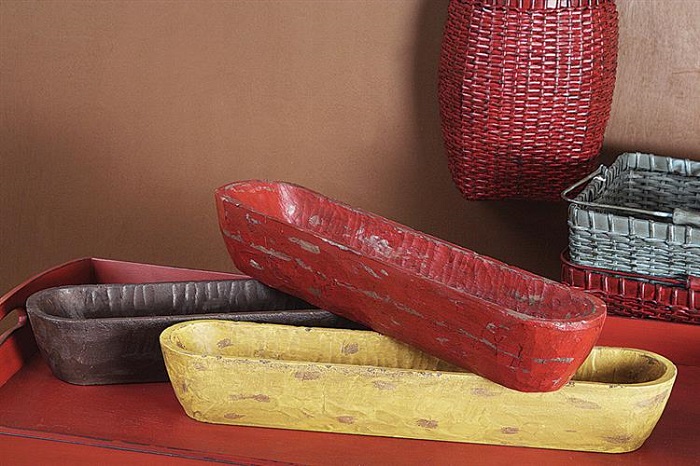 Wooden Trugs - decorative display