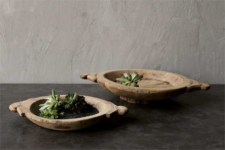 French Wooden Hand-carved Bowl - LARGE SIZE (19" - 21")